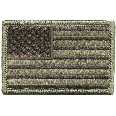 JUPITER GEAR Jupiter Gear JG-FLAG1-ARMGRN Tactical USA Flag Patch with Cloth Hook & Eye Backing; Army Green JG-FLAG1-ARMGRN